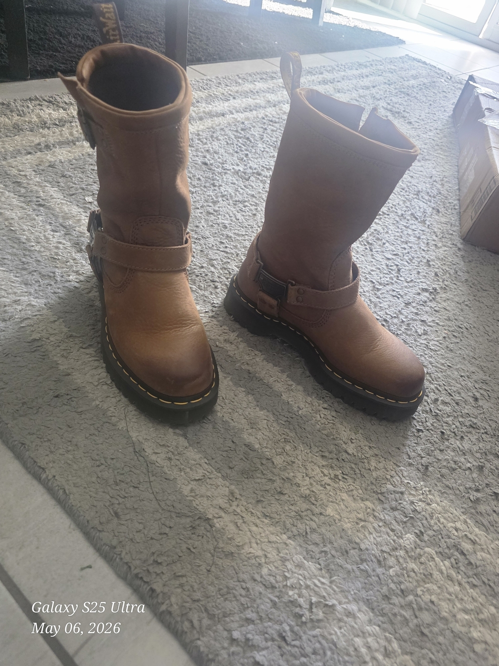 Dr. Martens Women's Tan Harness Leather Boots